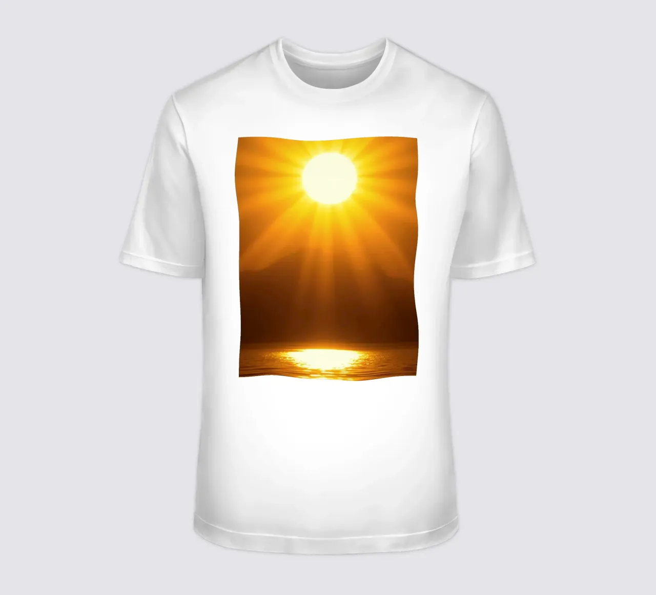 Bright sun against calm waters creating a stunning abstract t-shirt by DesignDoodle