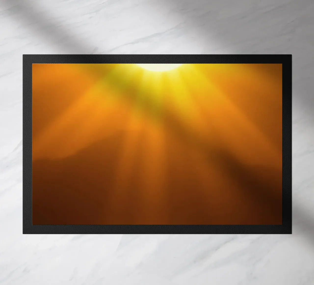 Bright sun against calm waters creating a stunning abstract doormat by DesignDoodle