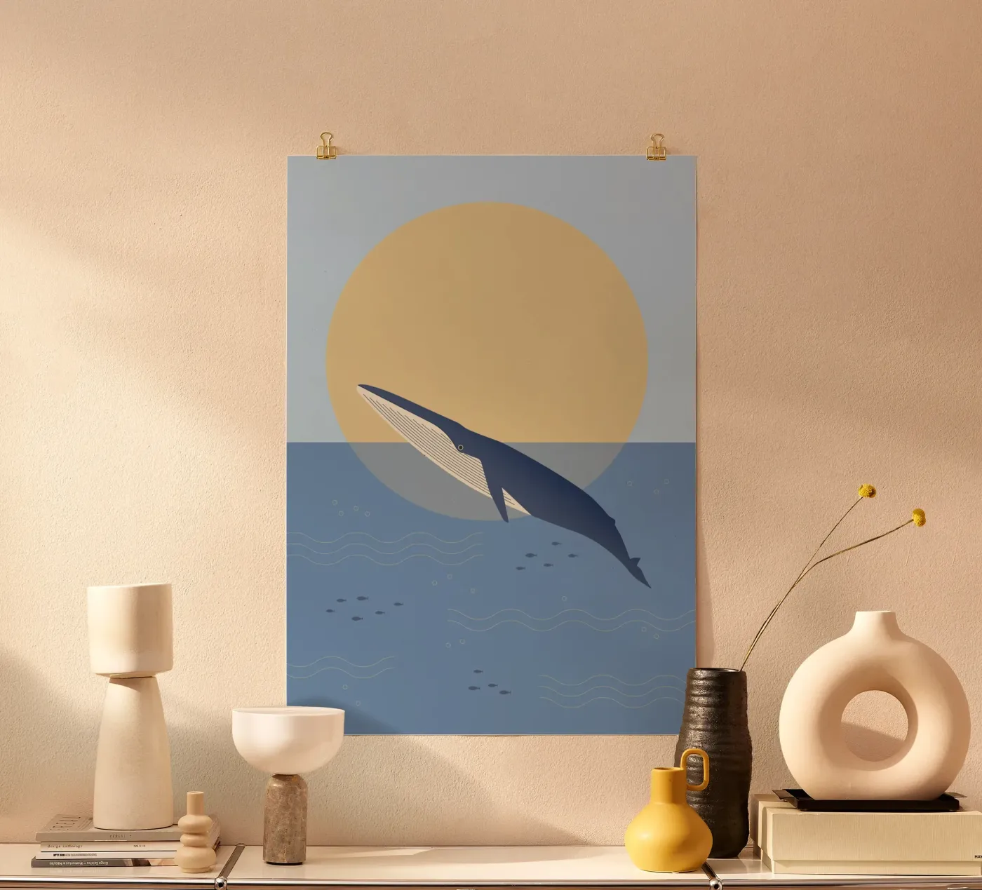 Blauwal poster van Carolin Vonhoff