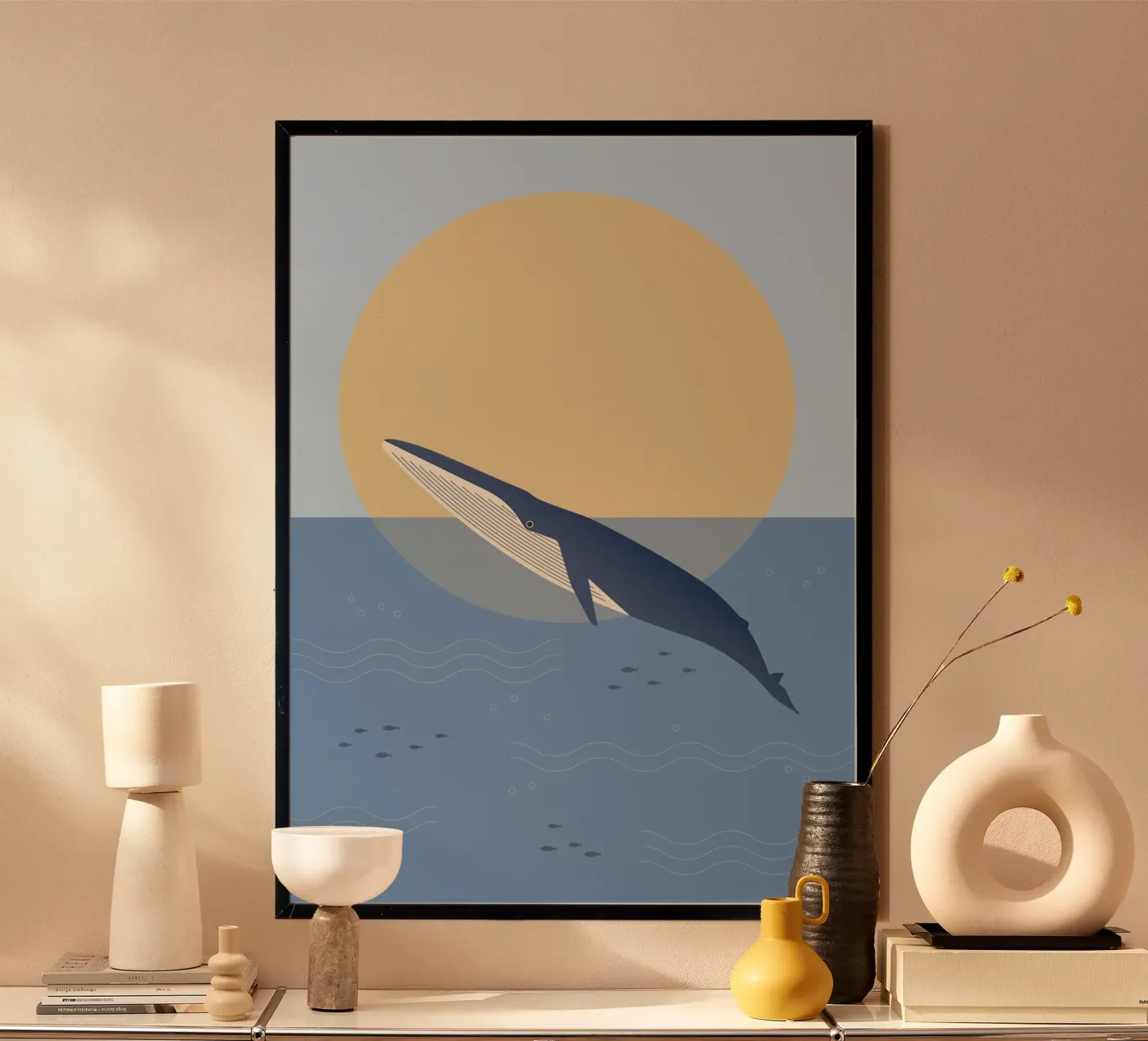 Blauwal poster van Carolin Vonhoff