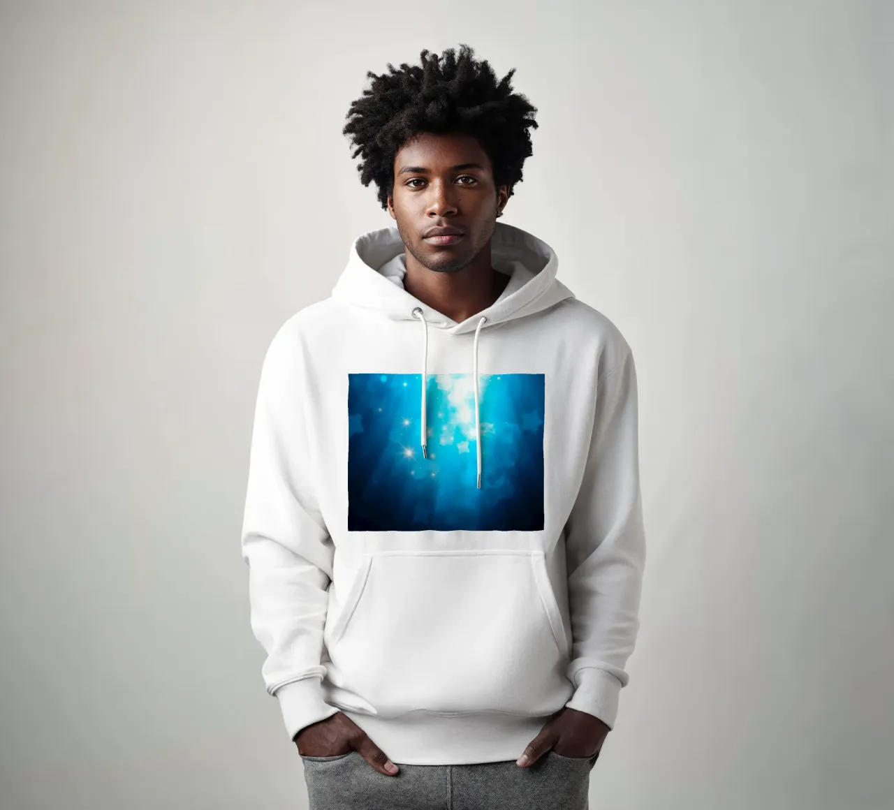 Disegno di sfondo astratto blu brillante con effetto scintillante felpa con cappuccio da DesignDoodle