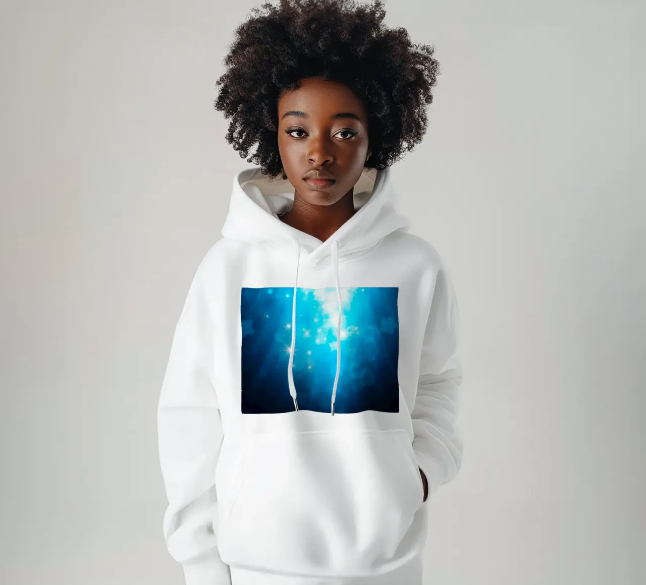 Disegno di sfondo astratto blu brillante con effetto scintillante felpa con cappuccio da DesignDoodle