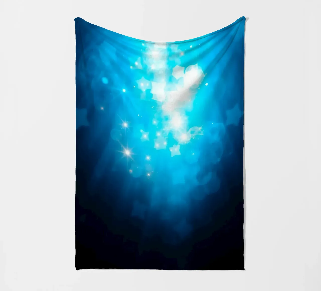 Bright blue abstract background design with sparkling effect fleece blanket by DesignDoodle