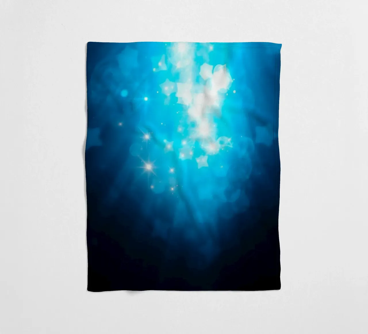 Bright blue abstract background design with sparkling effect fleece blanket by DesignDoodle