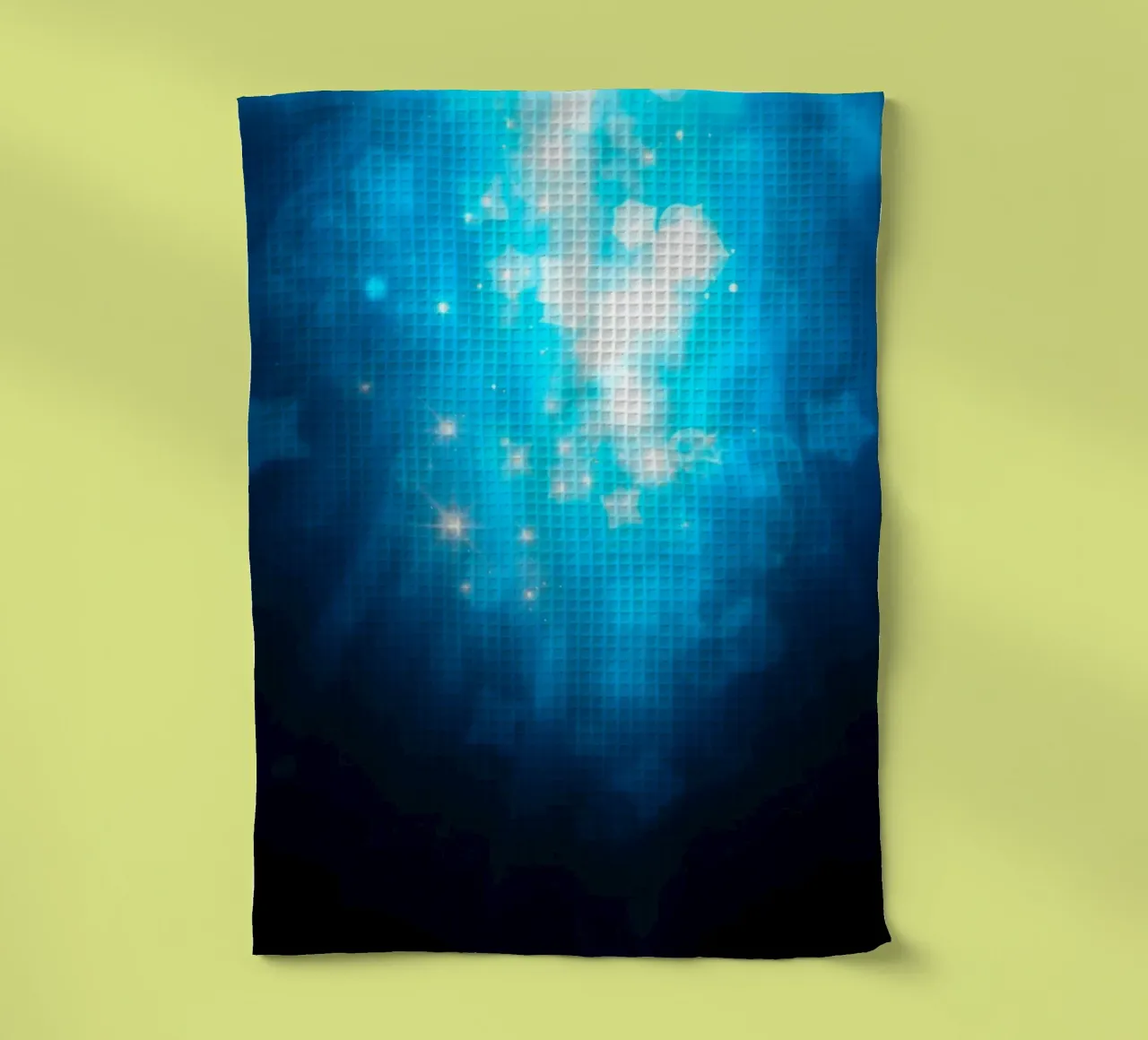 Bright blue abstract background design with sparkling effect tea towel by DesignDoodle