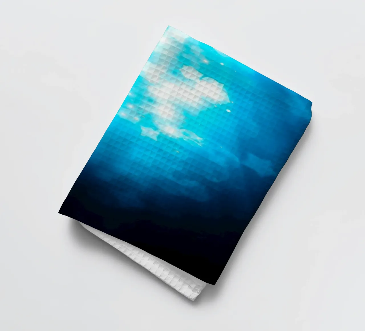 Bright blue abstract background design with sparkling effect tea towel by DesignDoodle