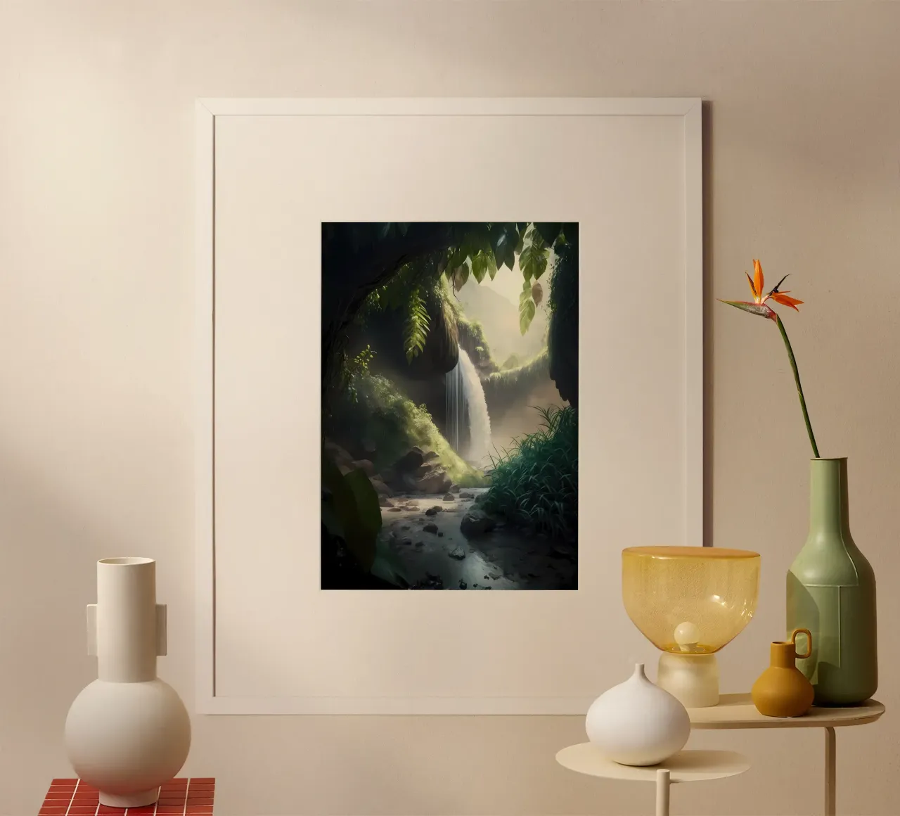 Wasserfall im Wald Natur Hahnemühle von Mikesell