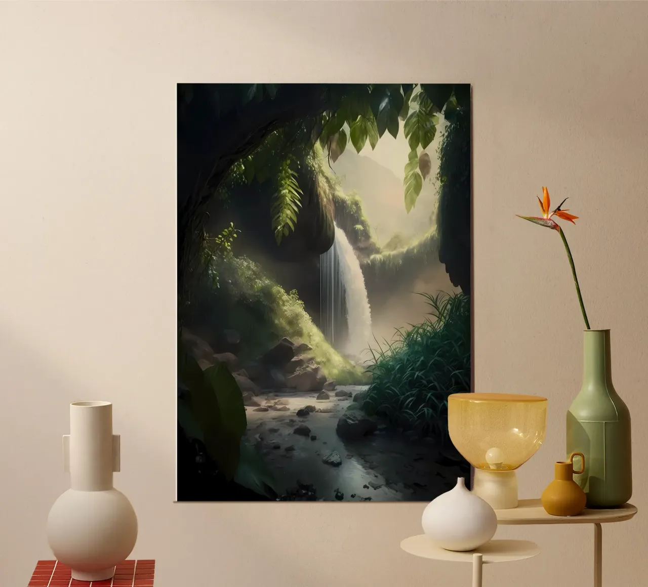 Wasserfall im Wald Natur Hahnemühle von Mikesell