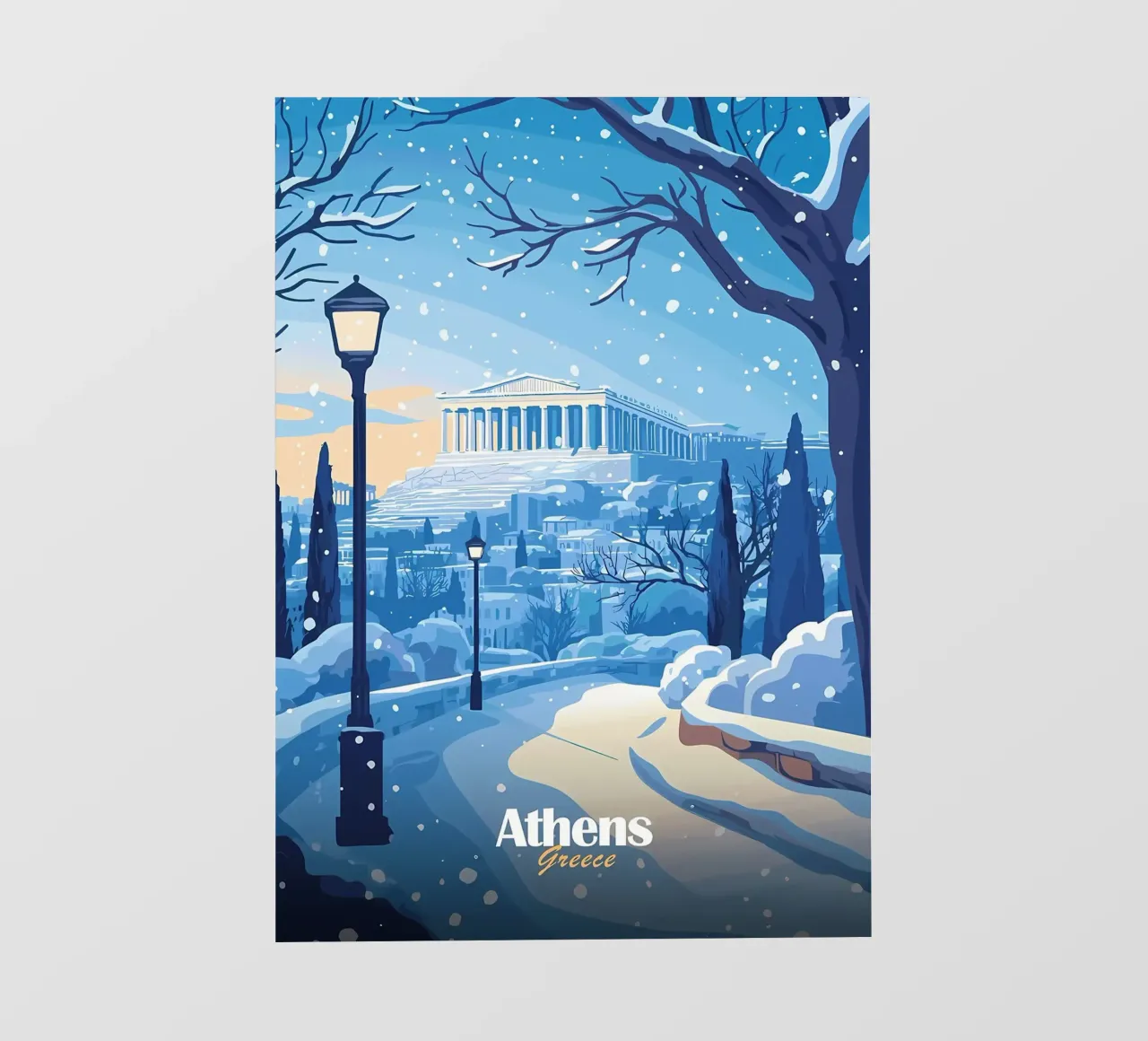 Atene innevata telo in pvc da Ginnery