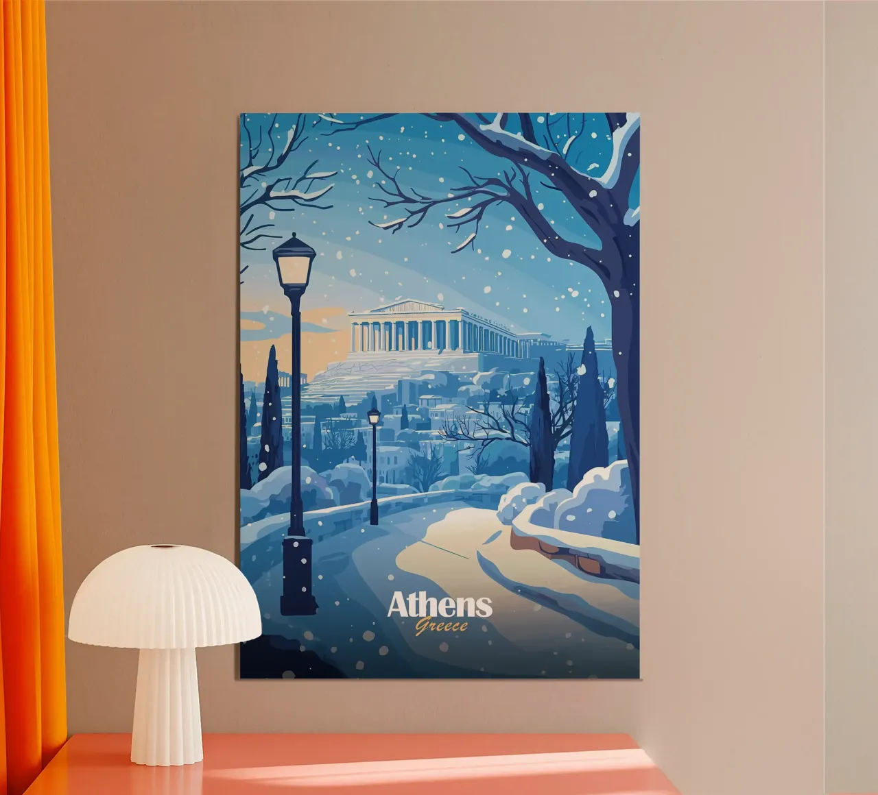 Atene innevata alluminio dibond da Ginnery