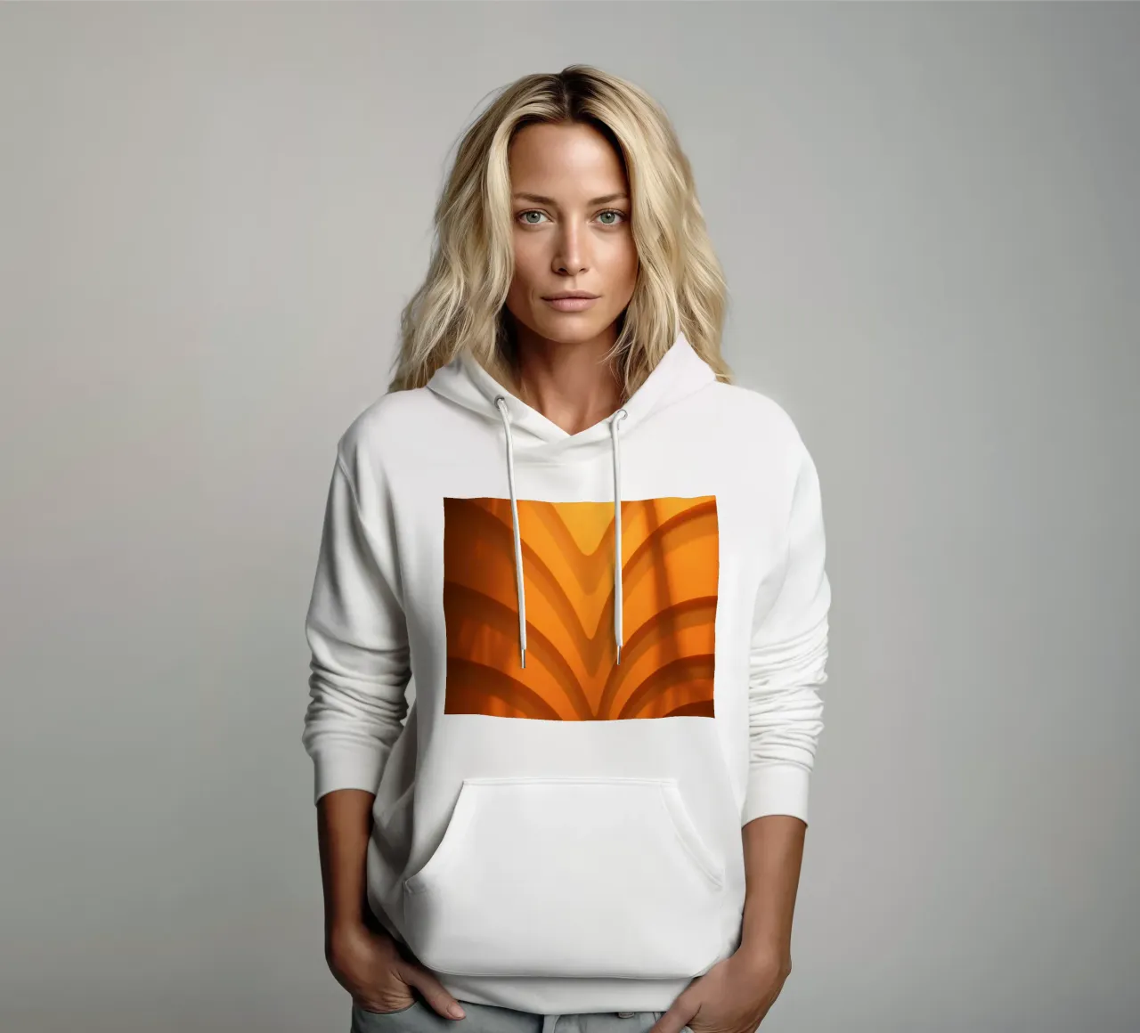 Warme abstracte golven en schaduwen creëren boeiend behang hoodie van DesignDoodle