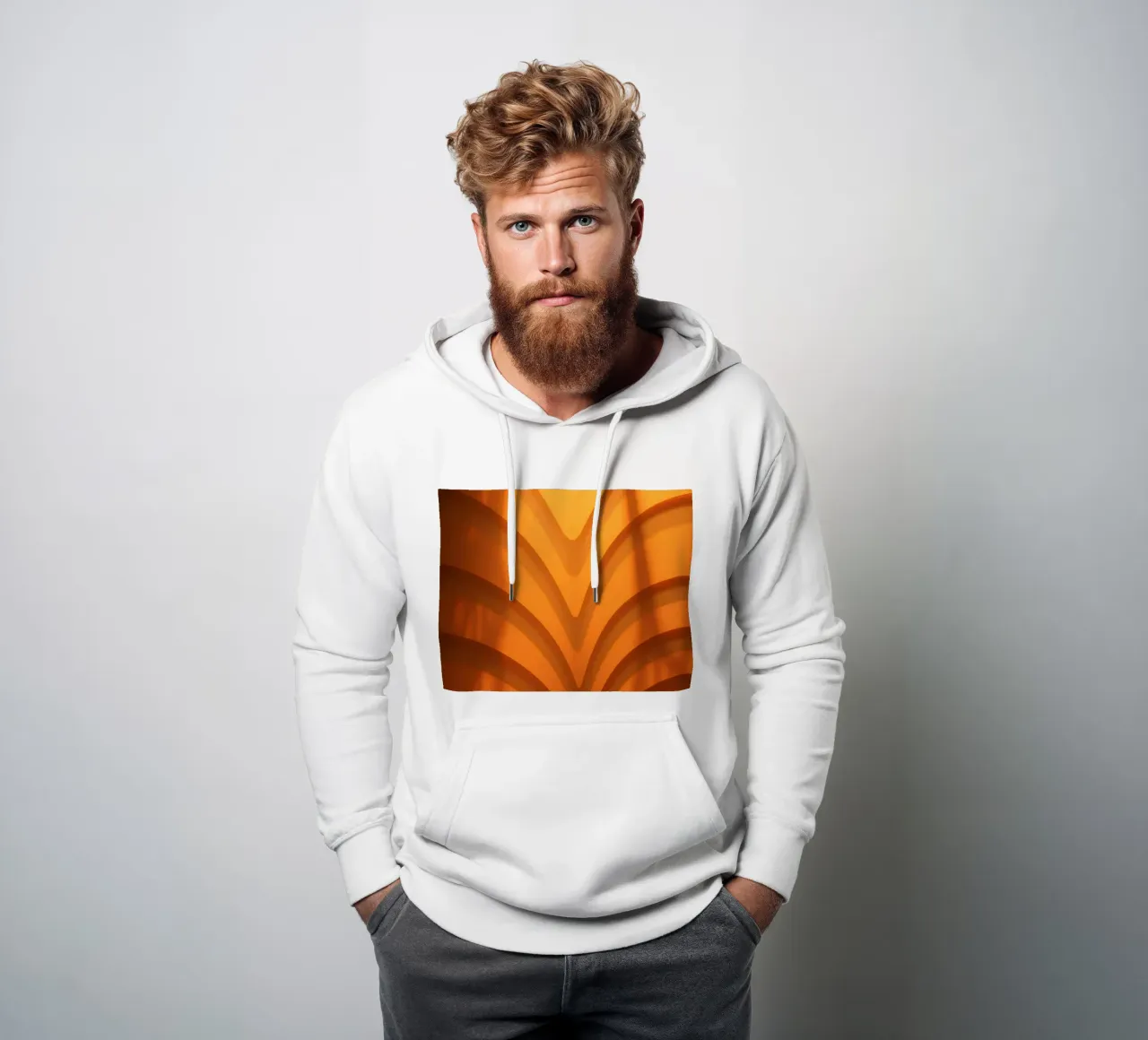 Warme abstracte golven en schaduwen creëren boeiend behang hoodie van DesignDoodle