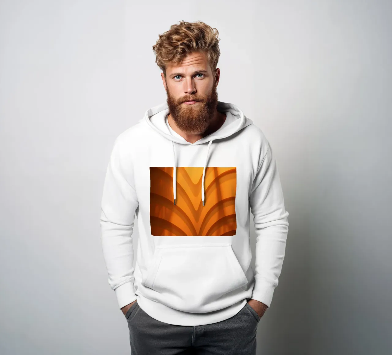 Warme abstracte golven en schaduwen creëren boeiend behang hoodie van DesignDoodle