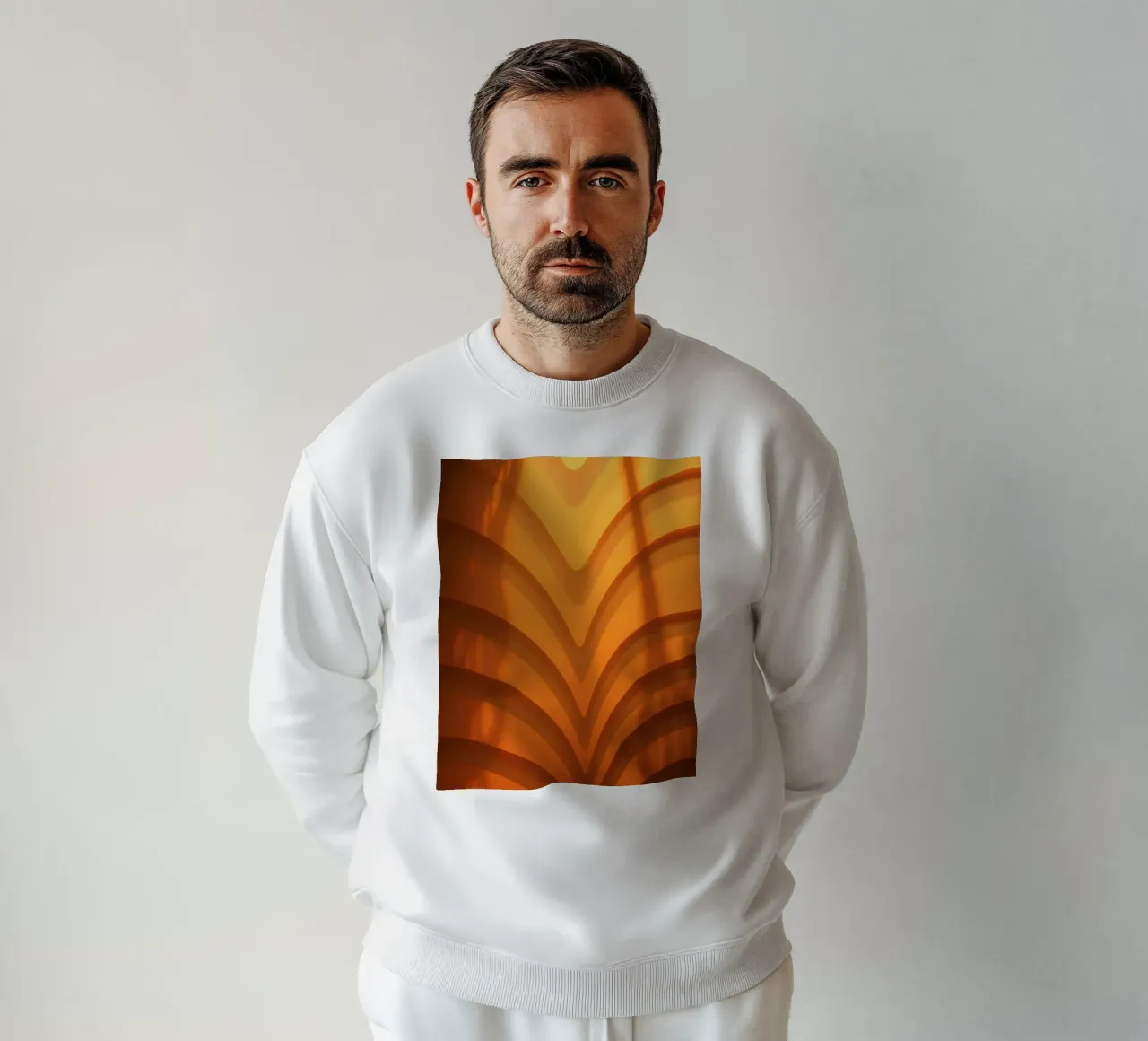 Warme abstrakte Wellen und Schatten schaffen eine fesselnde Tapete Sweatshirt von DesignDoodle