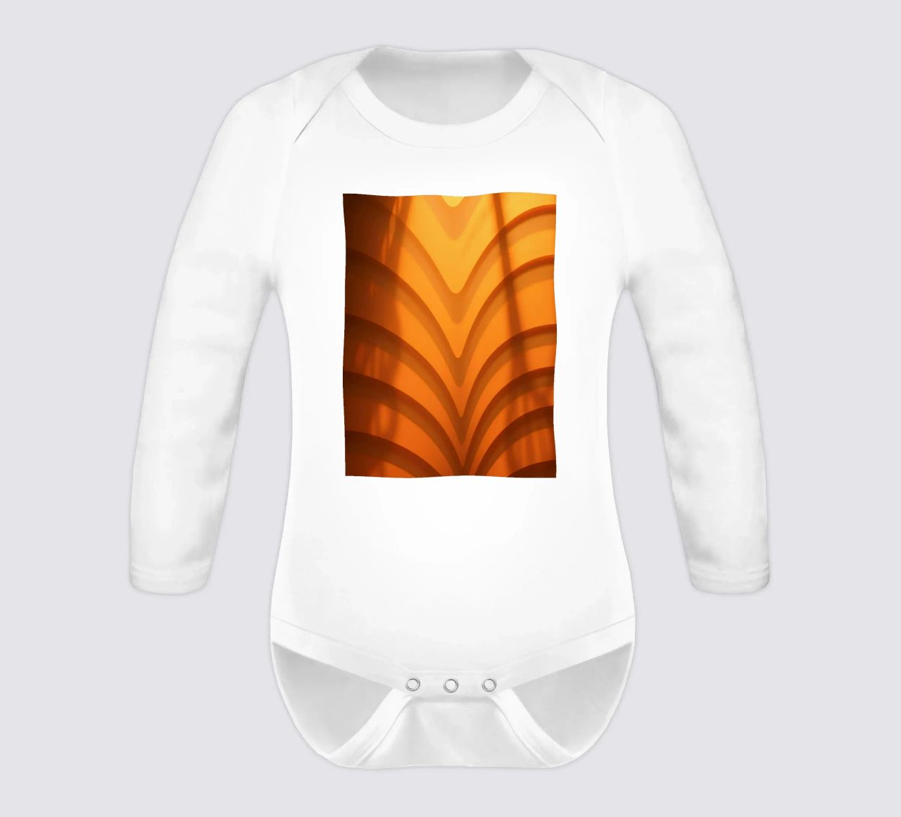 Warme abstracte golven en schaduwen creëren boeiend behang babyrompertje lange mouwen van DesignDoodle