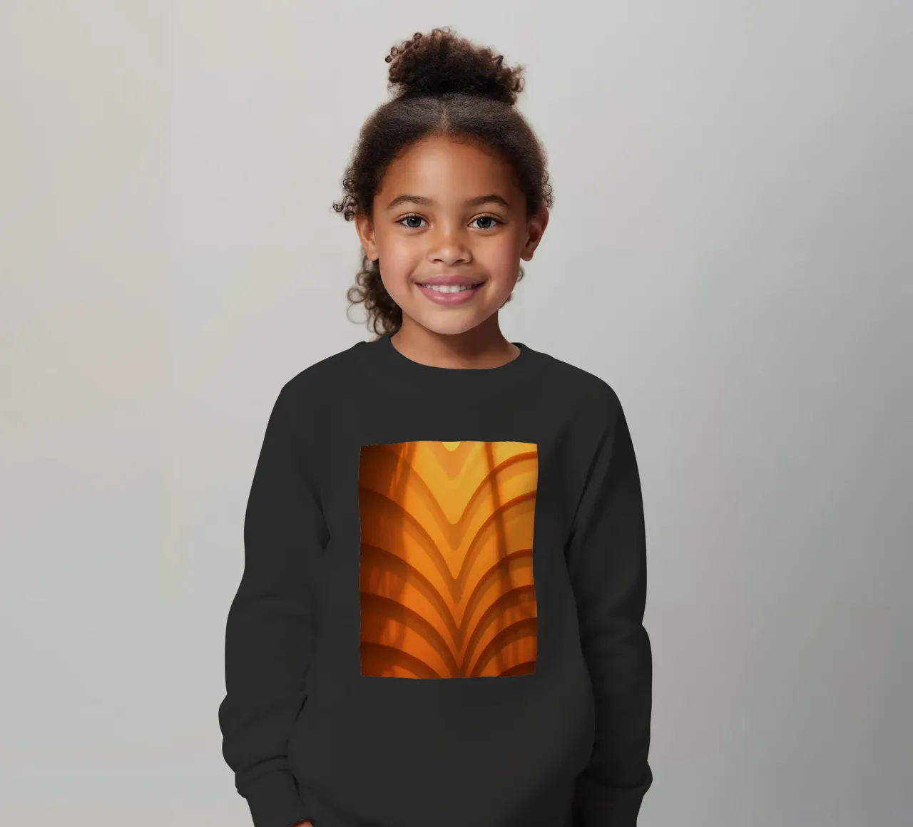Warme abstracte golven en schaduwen creëren boeiend behang kinder sweatshirt van DesignDoodle