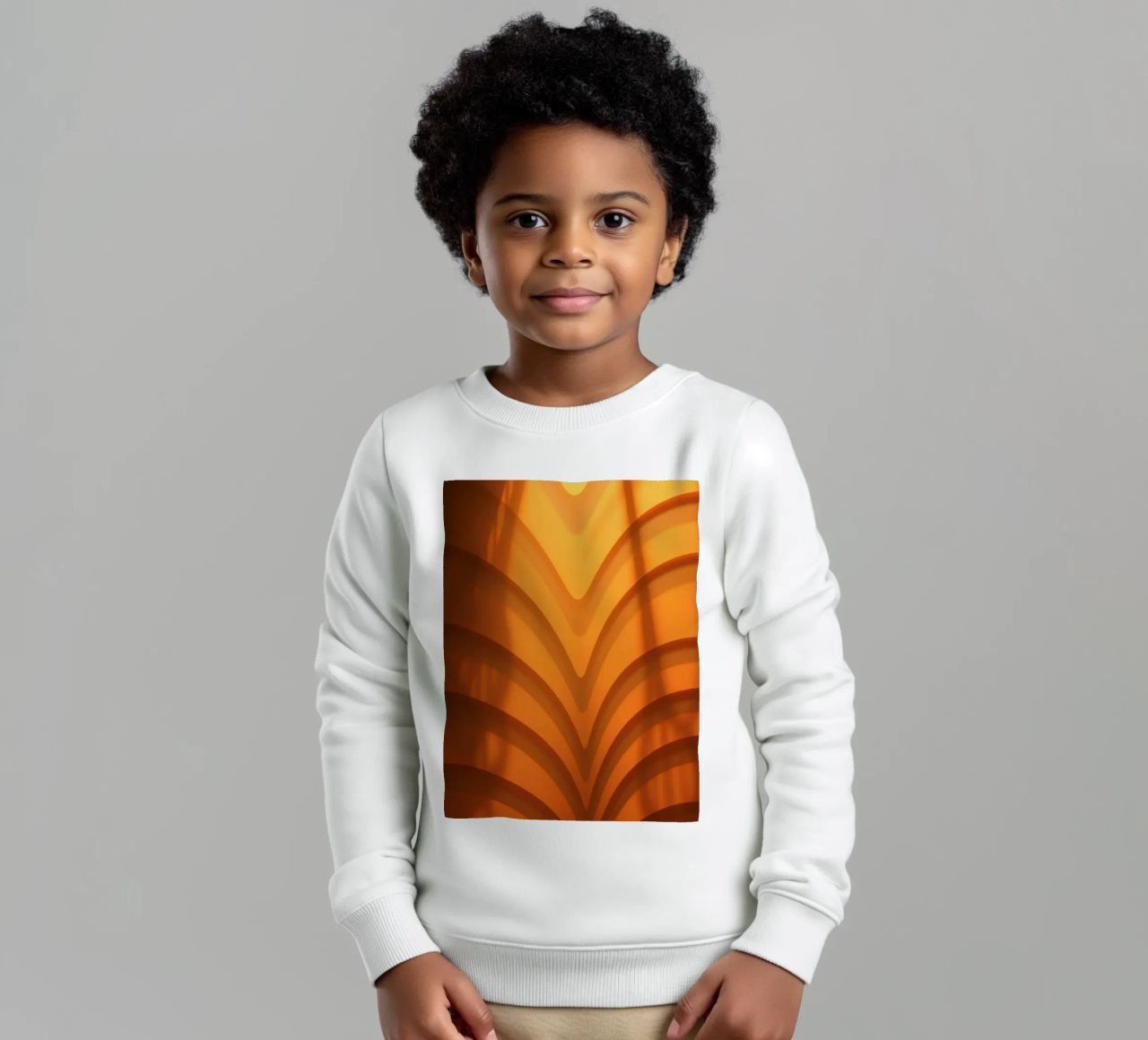 Warme abstracte golven en schaduwen creëren boeiend behang kinder sweatshirt van DesignDoodle