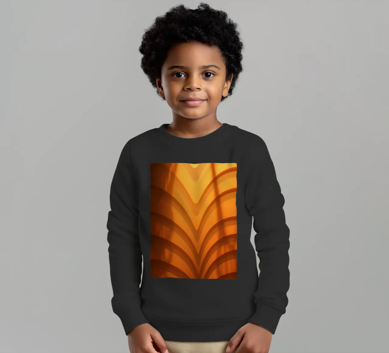 Warme abstracte golven en schaduwen creëren boeiend behang kinder sweatshirt van DesignDoodle