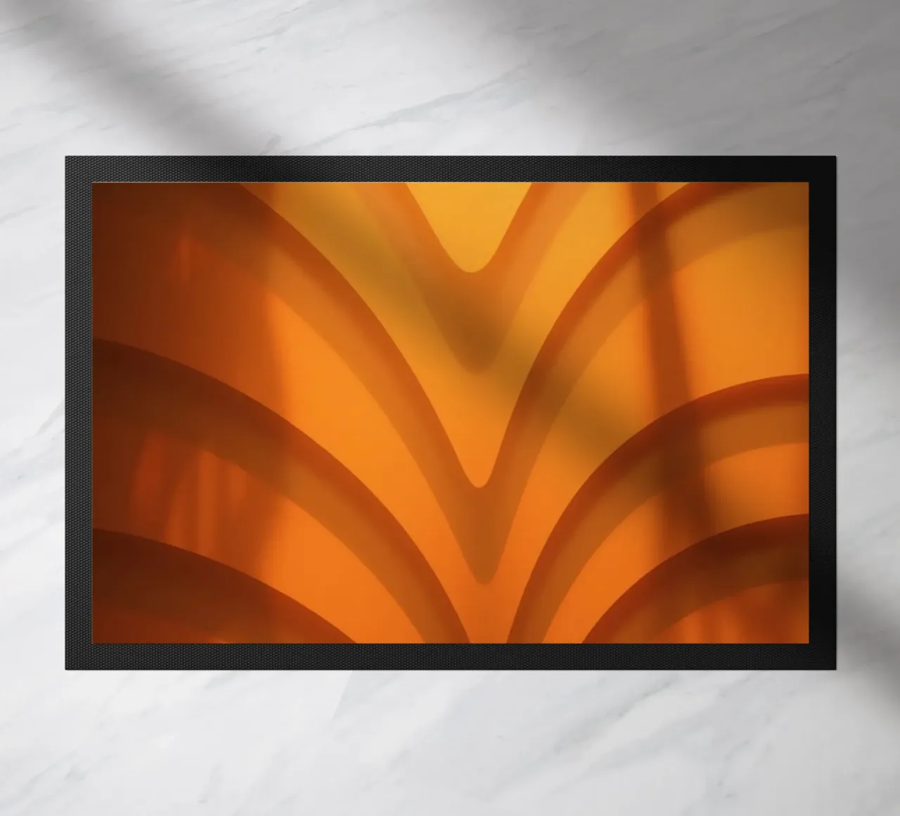 Warm abstract waves and shadows create captivating wallpaper doormat by DesignDoodle