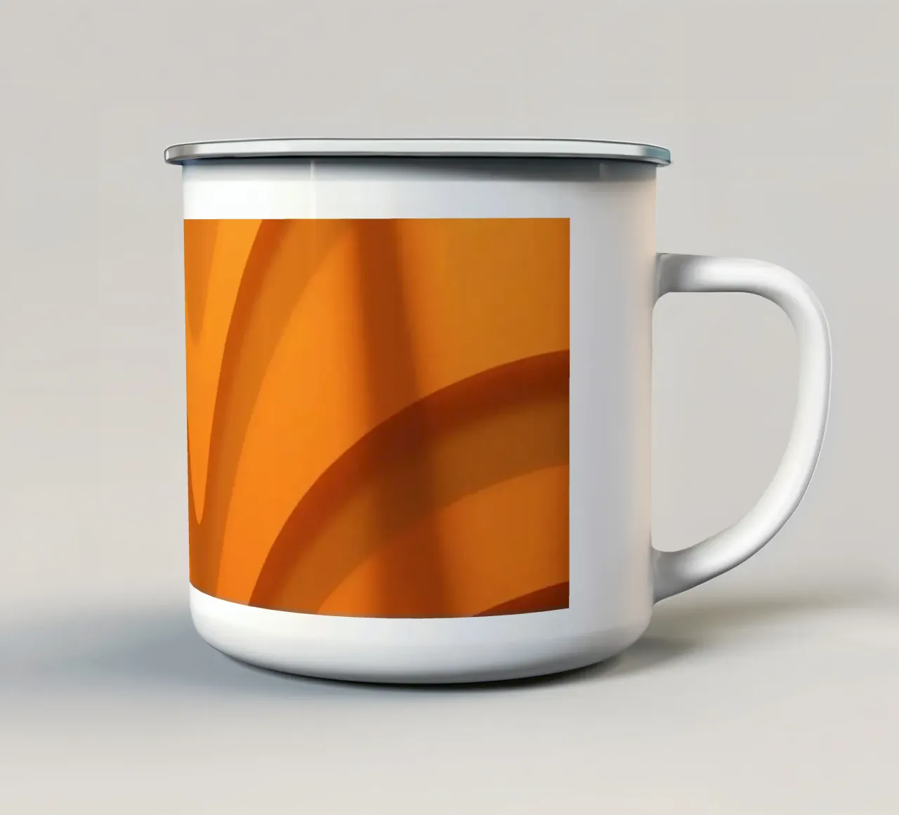 Warm abstract waves and shadows create captivating wallpaper enamel mug by DesignDoodle