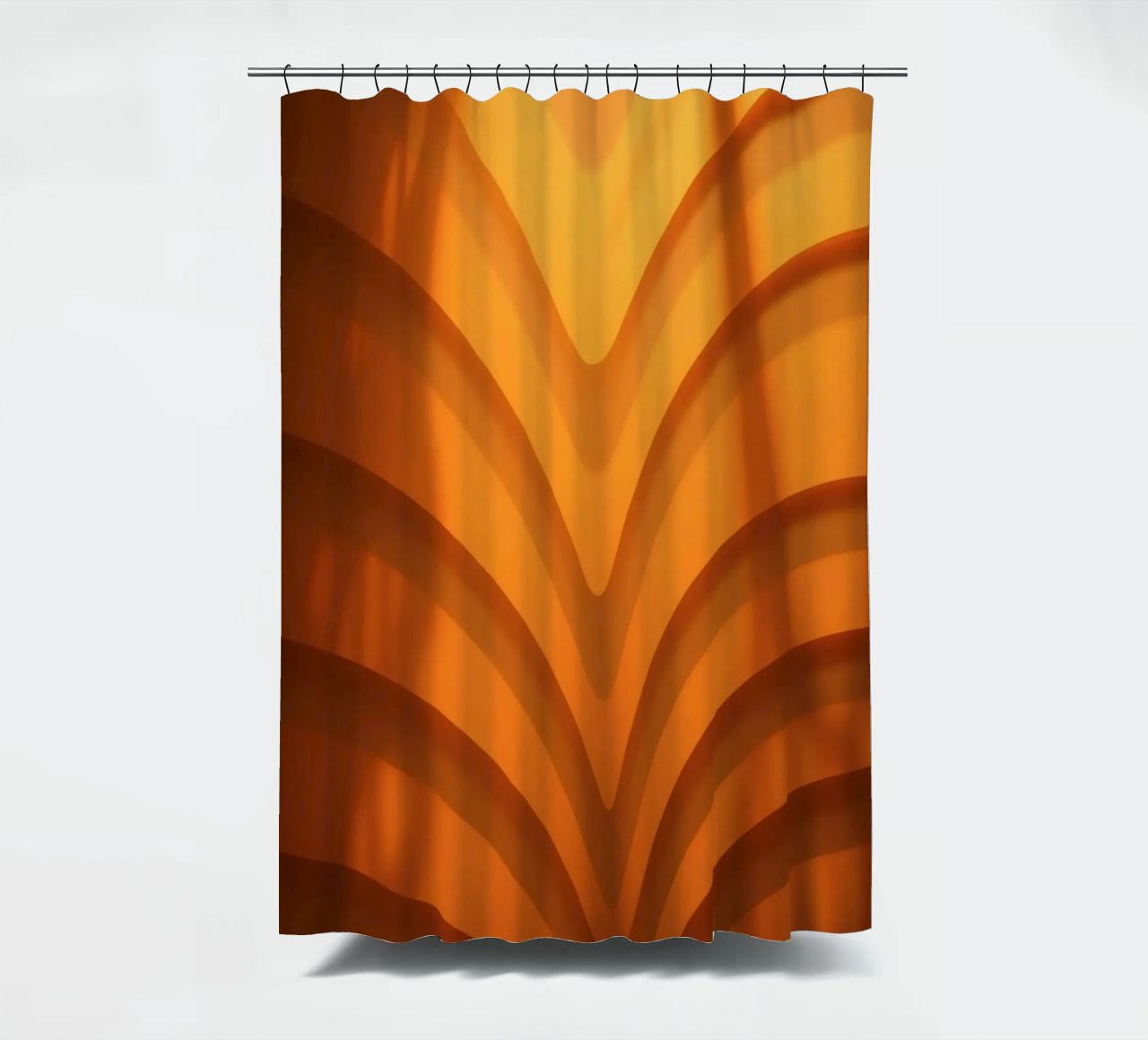 Warme abstracte golven en schaduwen creëren boeiend behang douchegordijn van DesignDoodle