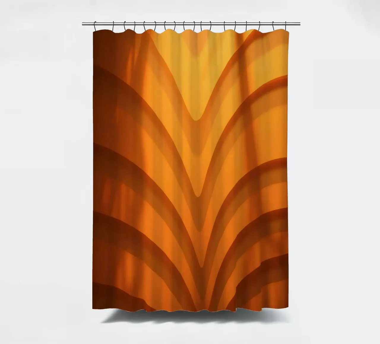 Calde onde astratte e ombre creano una carta da parati accattivante tenda da doccia da DesignDoodle