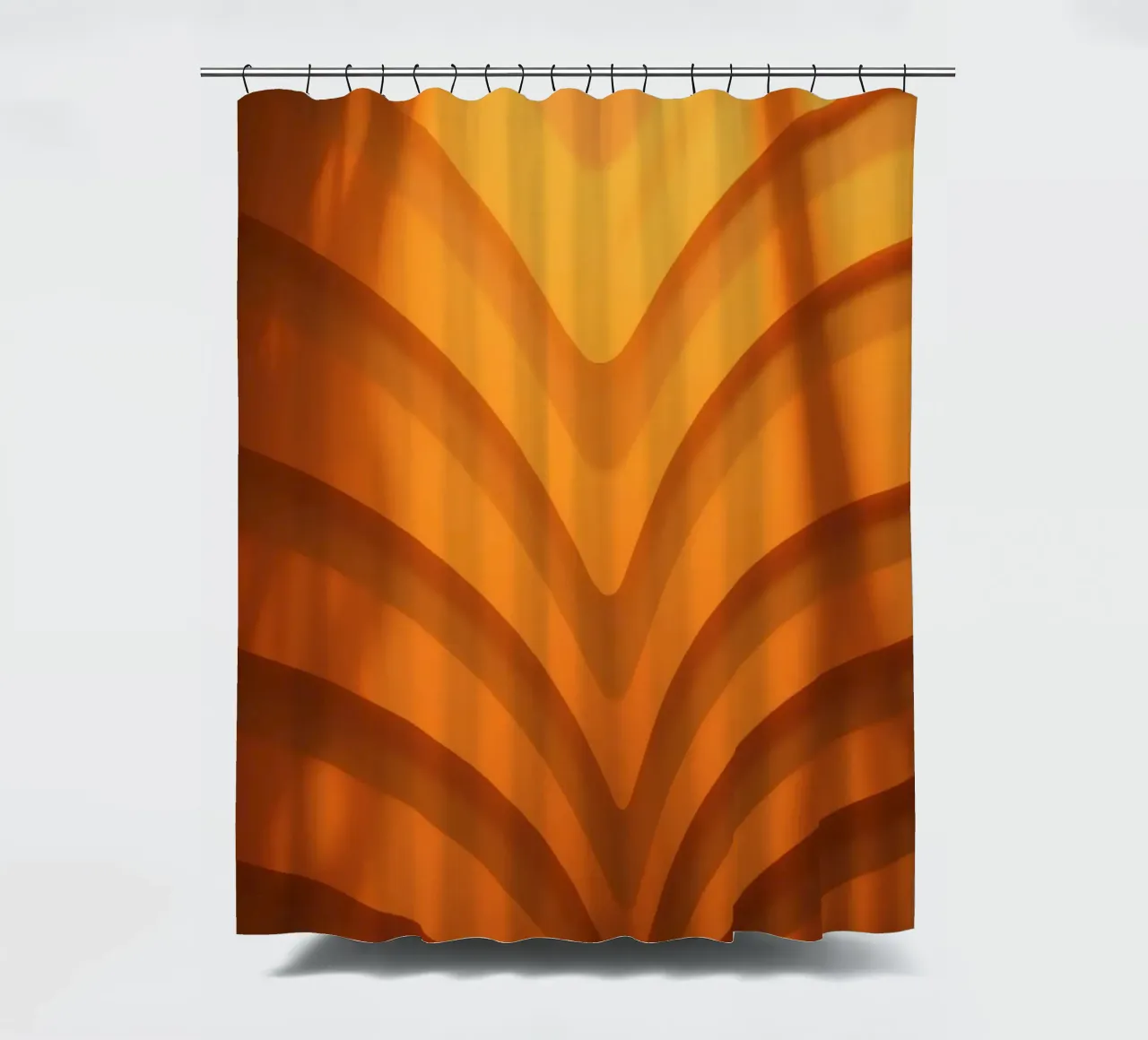 Calde onde astratte e ombre creano una carta da parati accattivante tenda da doccia da DesignDoodle