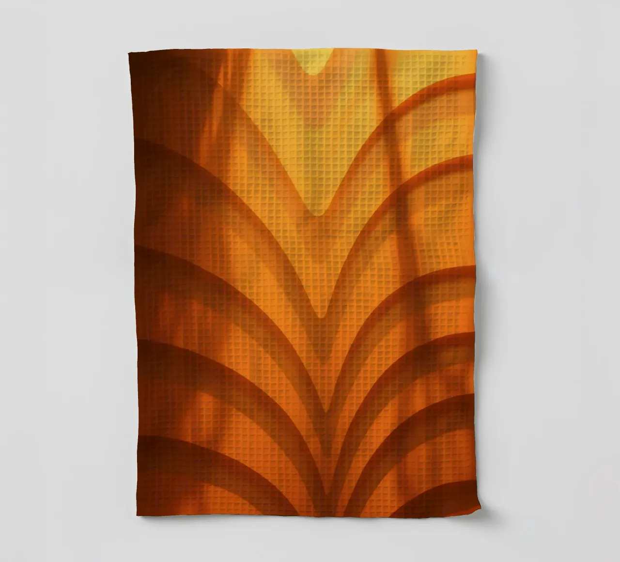 Warm abstract waves and shadows create captivating wallpaper tea towel by DesignDoodle