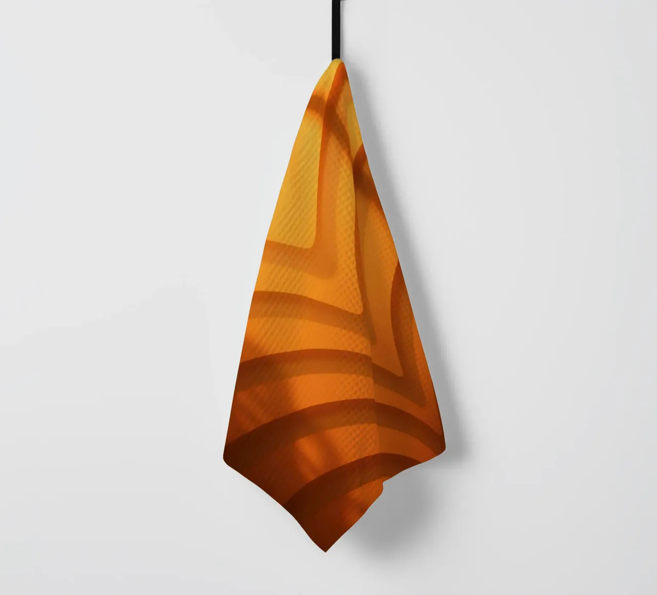 Warme abstrakte Wellen und Schatten schaffen eine fesselnde Tapete Geschirrtuch von DesignDoodle