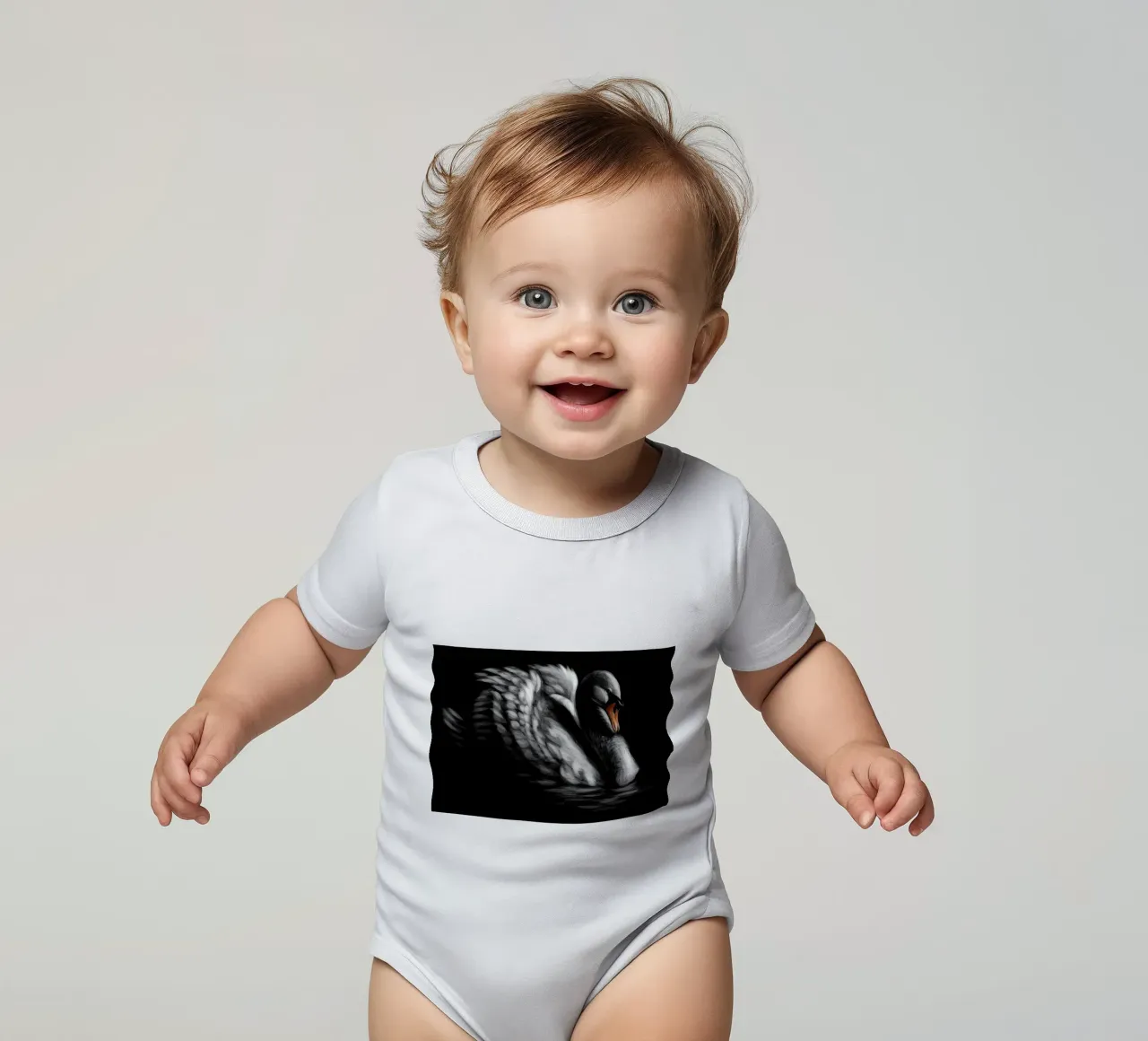Cigno body neonato maniche corte da Delaplane
