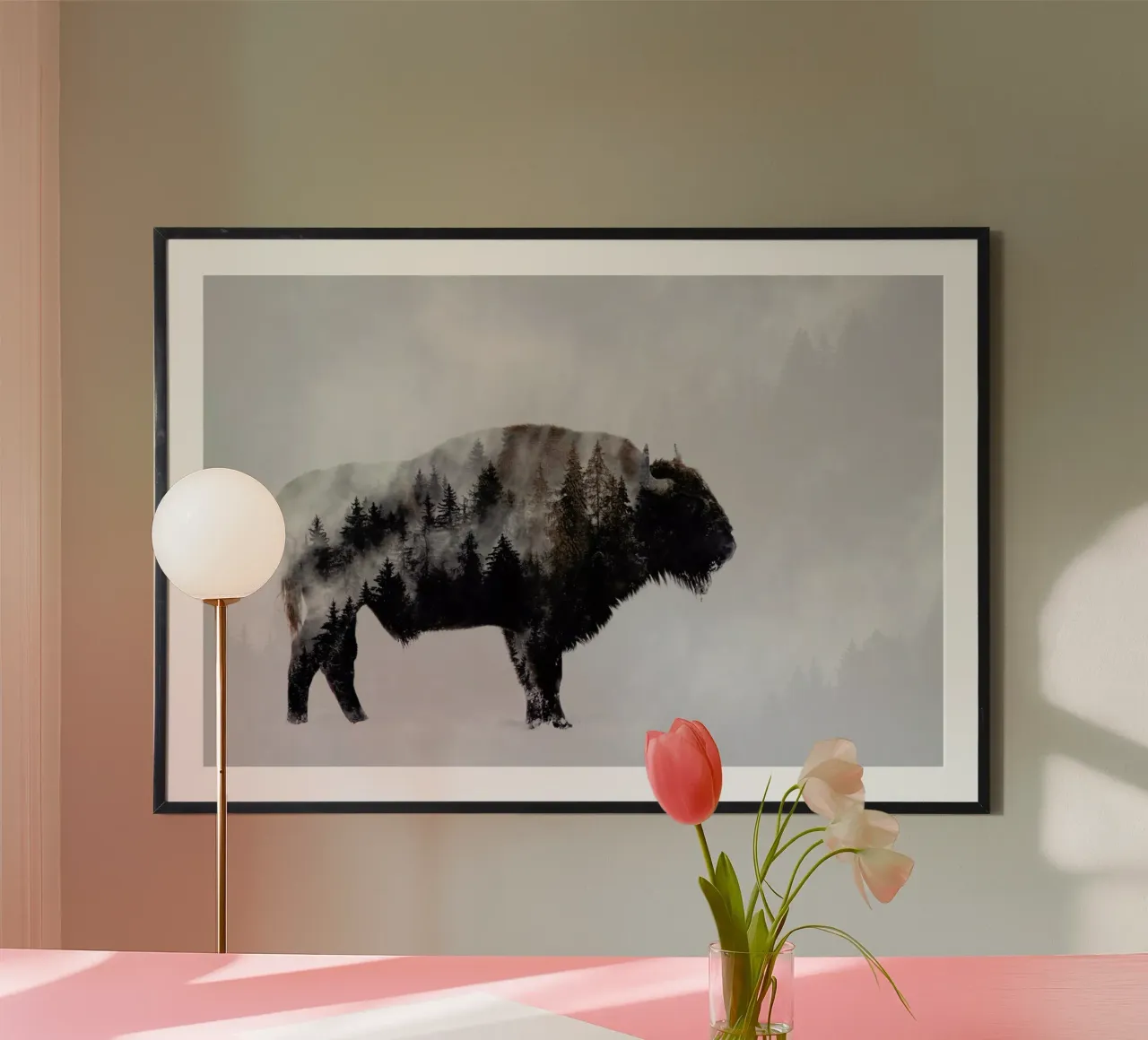 Bison - Double Exposure - AngyalosiBeáta poster da Pictufy