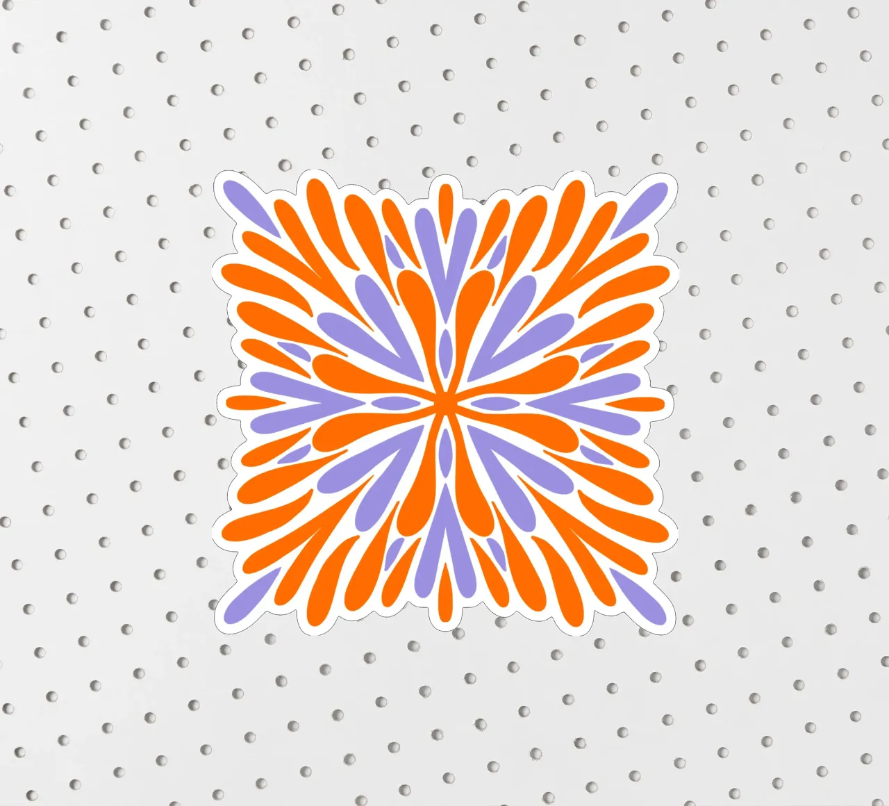 Petali di simmetria moderna - Arancione e viola adesivo da Wackapacka
