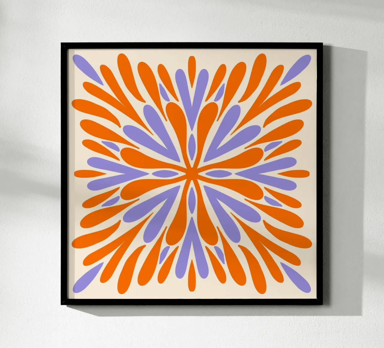 Petali di simmetria moderna - Arancione e viola carta hahnemühle da Wackapacka