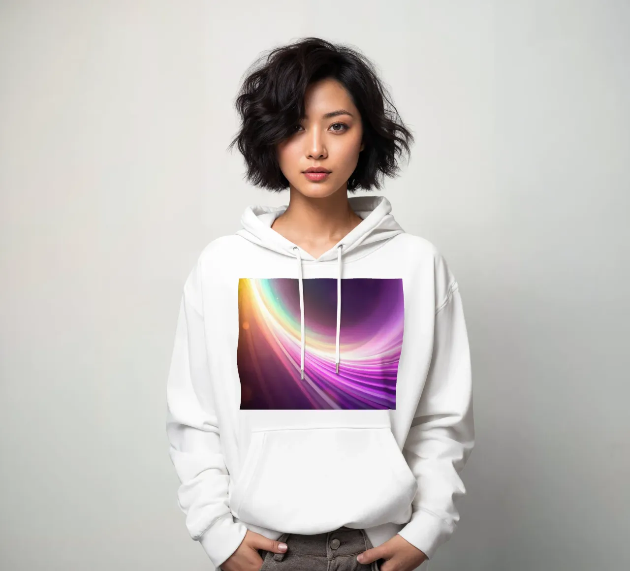 Design astratto e colorato al neon felpa con cappuccio da DesignDoodle