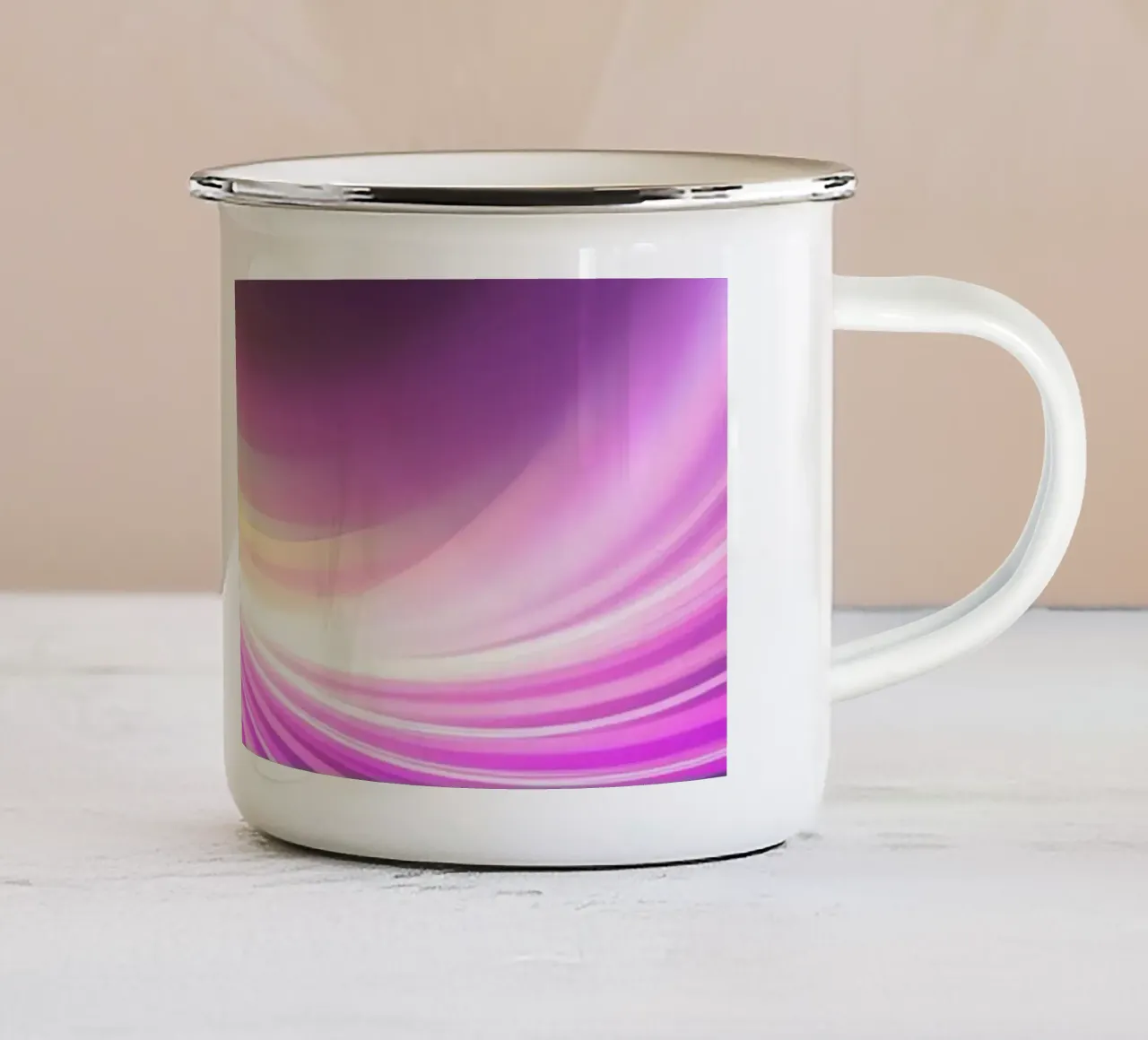 Design astratto e colorato al neon tazza in smalto da DesignDoodle