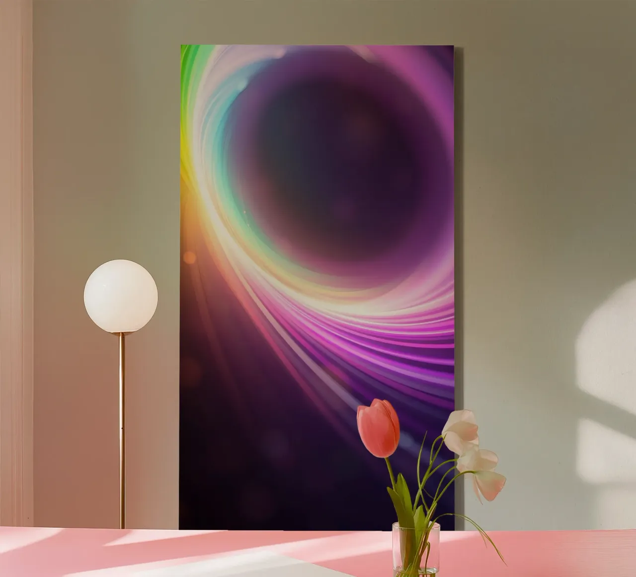 Kleurrijk abstract wervelend neonontwerp canvas van DesignDoodle