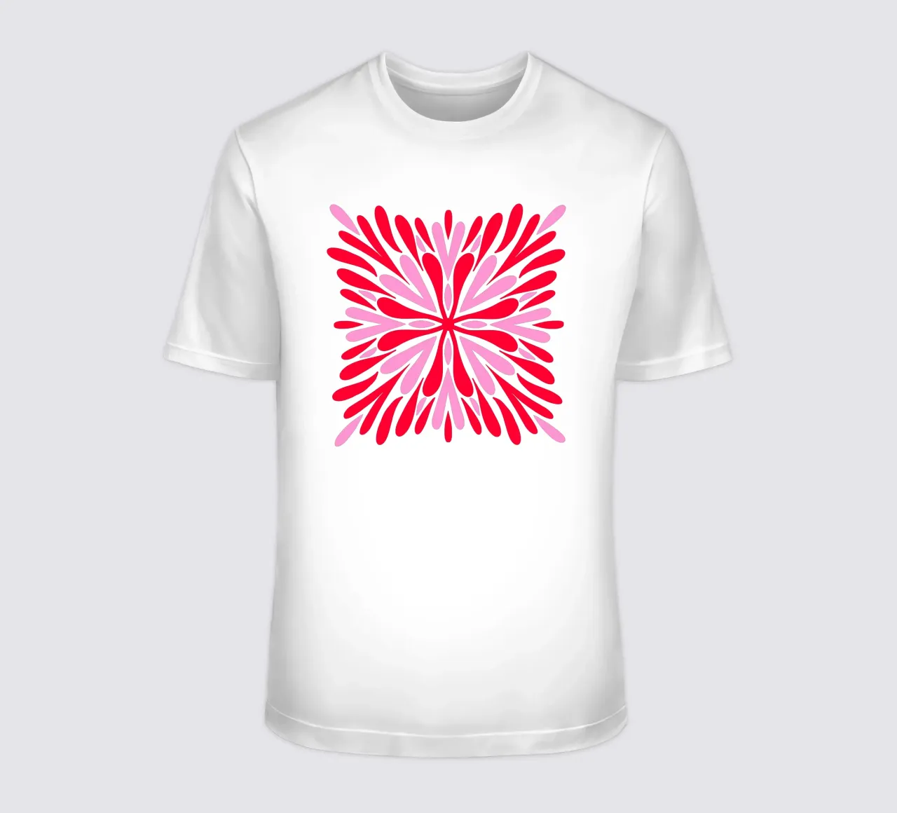 Petali di simmetria moderna - Rosso e rosa t-shirt da Wackapacka