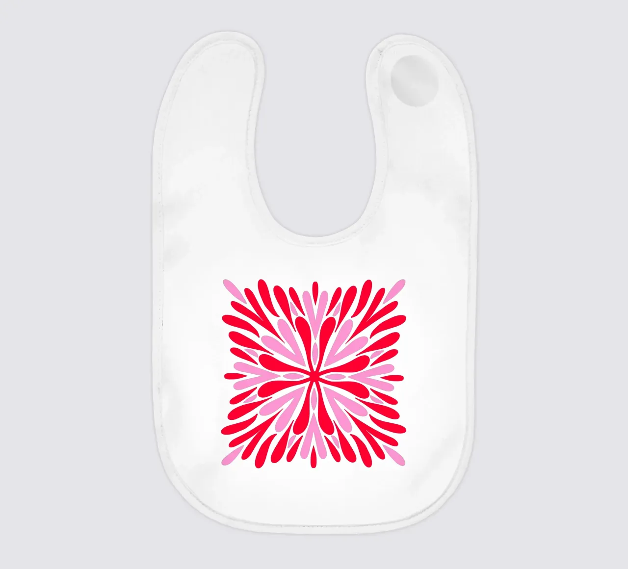 Petali di simmetria moderna - Rosso e rosa bavaglino da Wackapacka