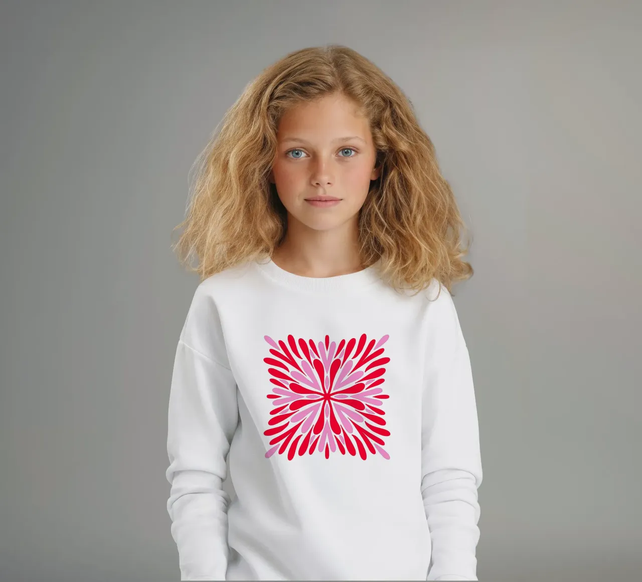 Petali di simmetria moderna - Rosso e rosa felpa bambino da Wackapacka