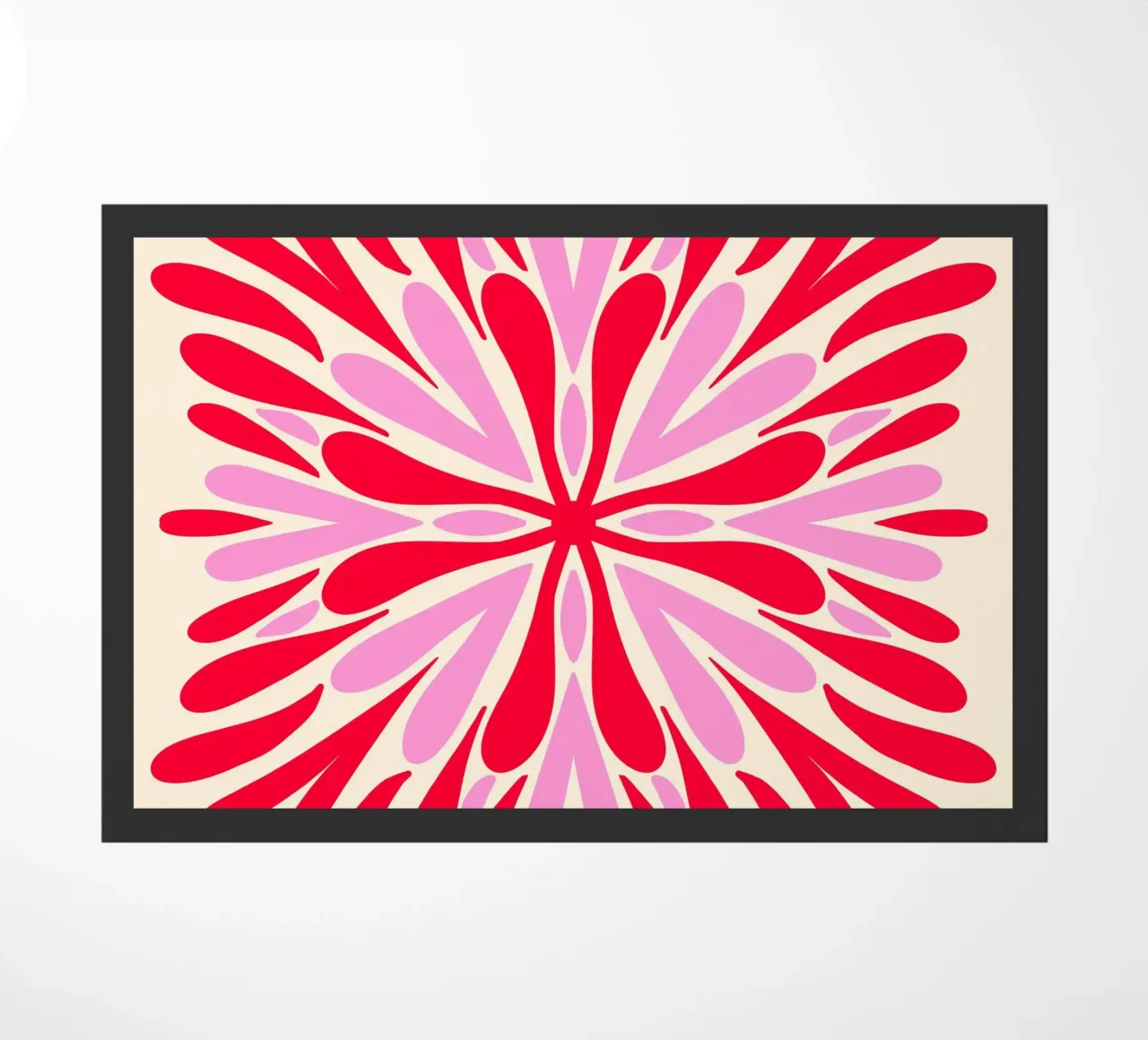 Petali di simmetria moderna - Rosso e rosa zerbino da Wackapacka