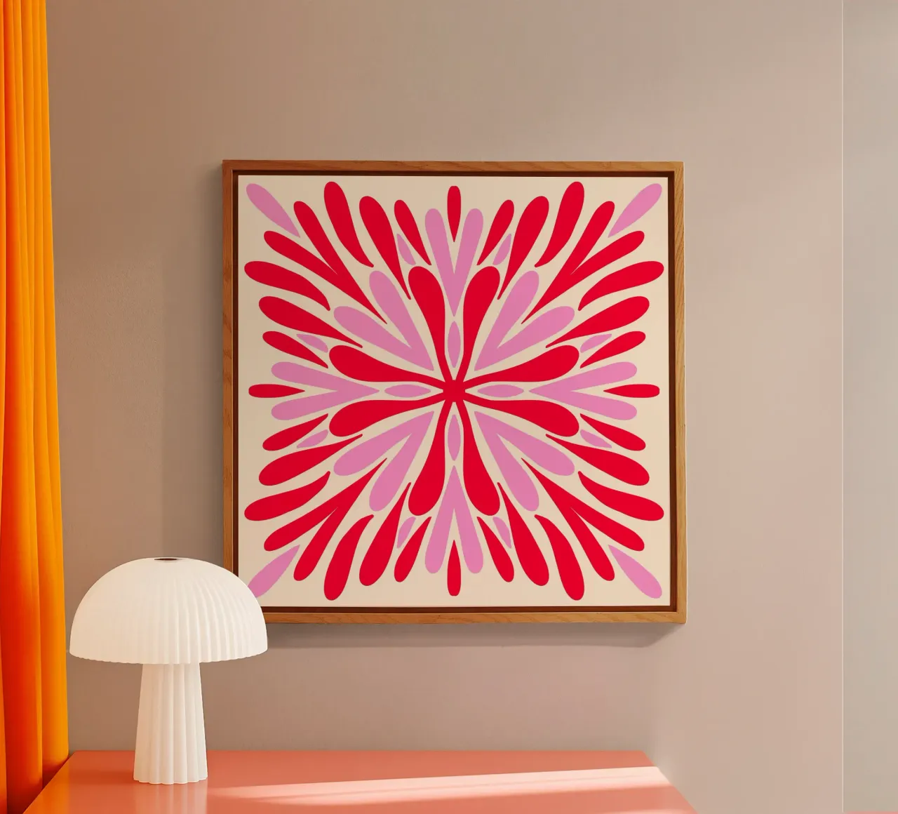 Petali di simmetria moderna - Rosso e rosa plexiglass da Wackapacka
