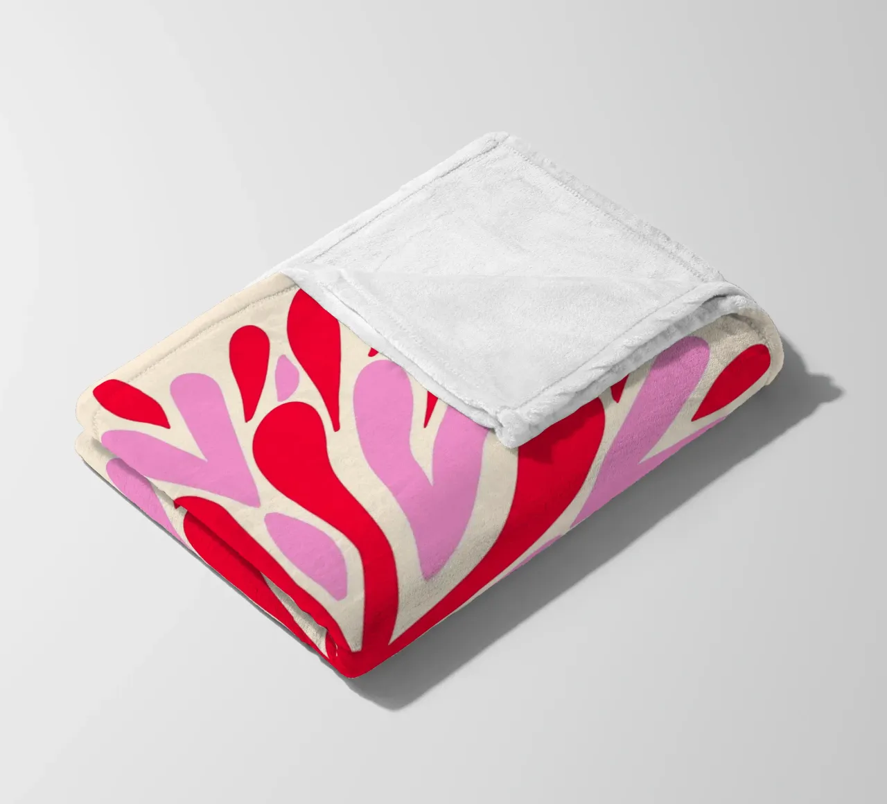Petali di simmetria moderna - Rosso e rosa coperta in pile da Wackapacka