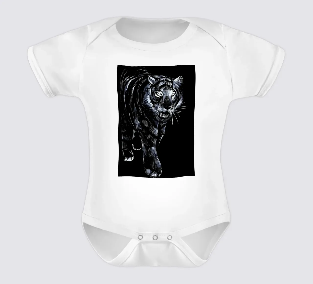 Gatto tigrato nero body neonato maniche corte da Mikesell