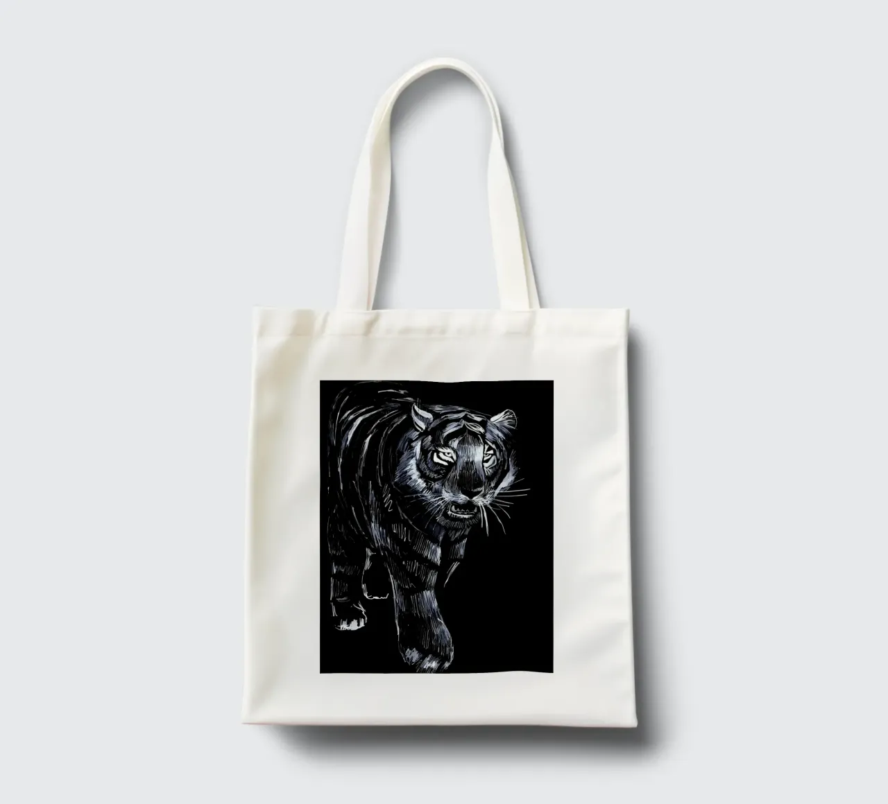Gatto tigrato nero borsa in juta da Mikesell