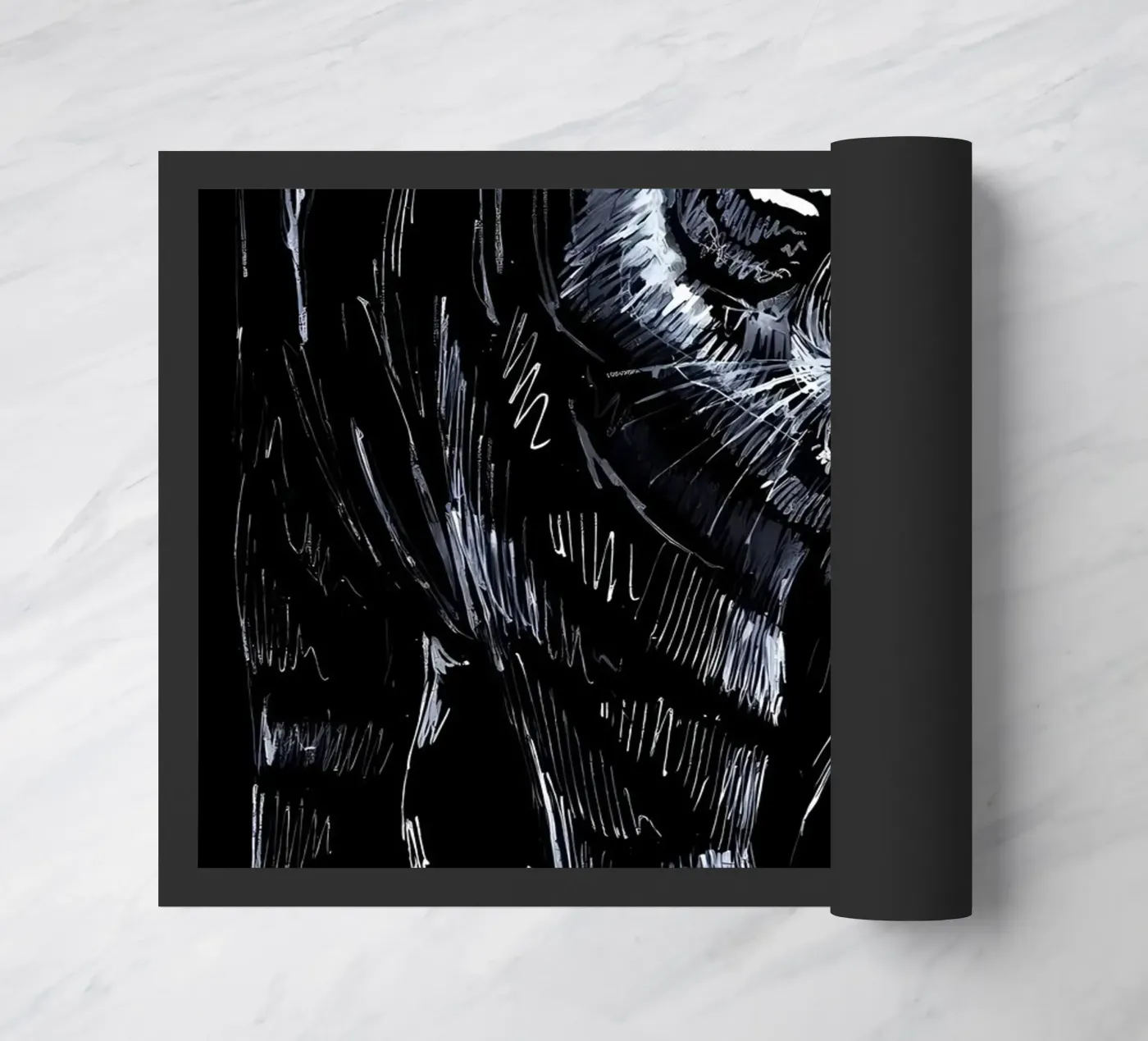 Schwarzer Tiger Katze Fußmatte von Mikesell