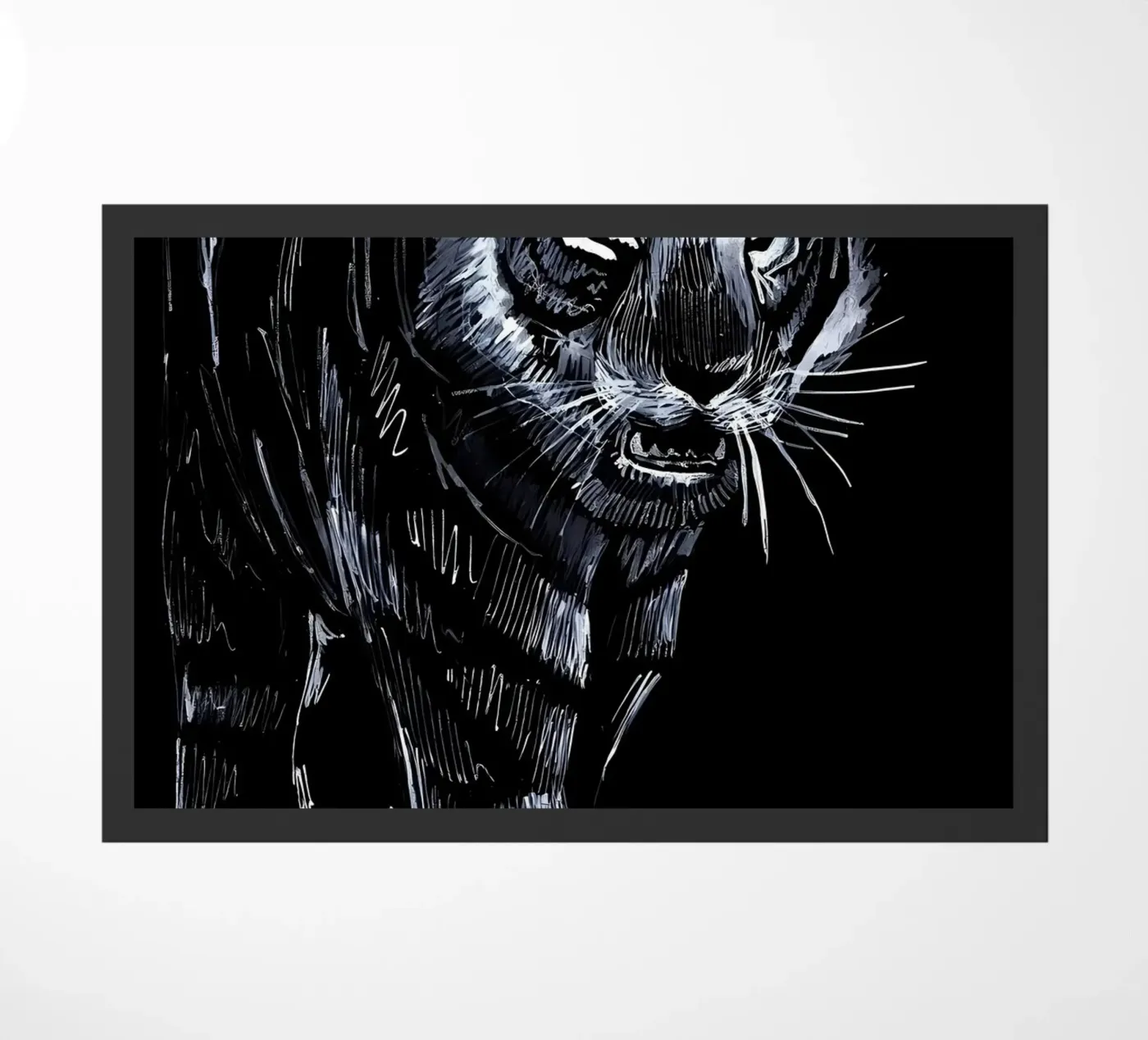 Schwarzer Tiger Katze Fußmatte von Mikesell