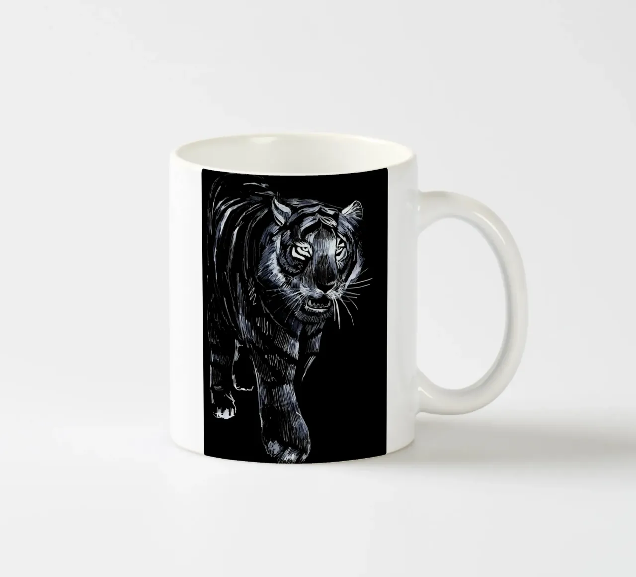 Gatto tigrato nero tazza in ceramica da Mikesell