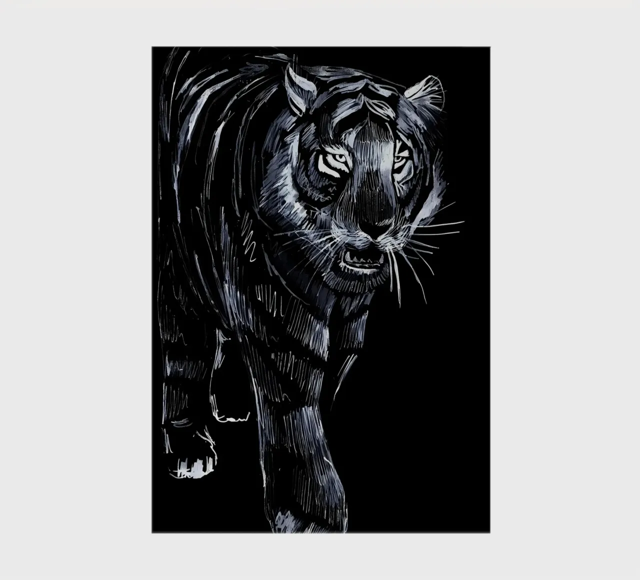 Black Tiger Cat notebook by Mikesell