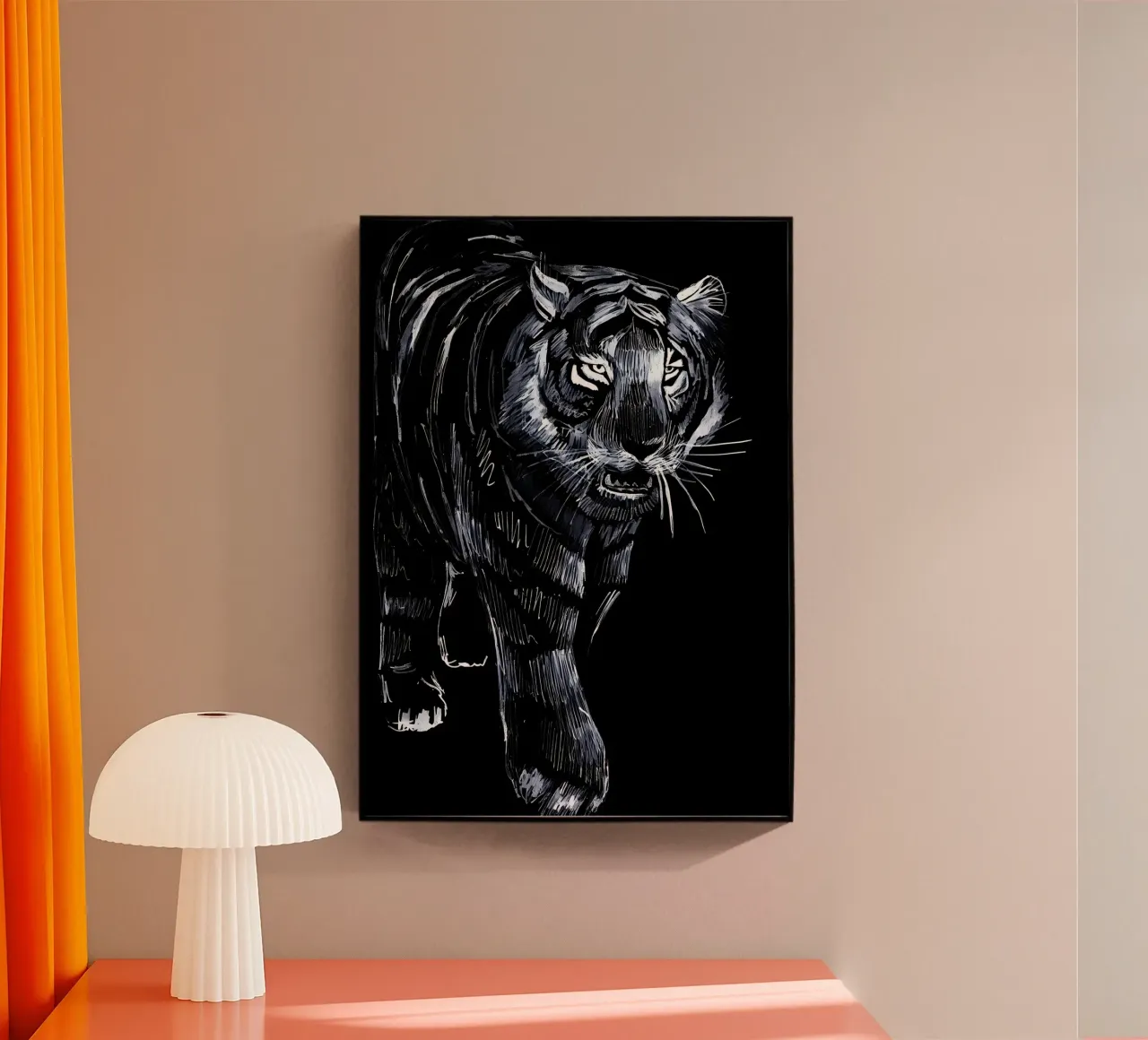 Gatto tigrato nero plexiglass da Mikesell