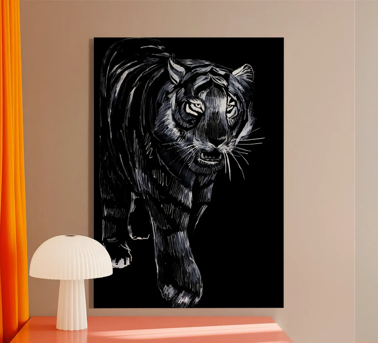 Gatto tigrato nero plexiglass da Mikesell